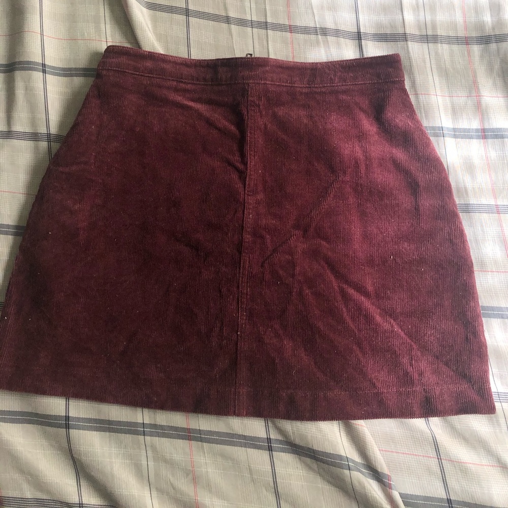 Corduroy Plum Mini Skirt